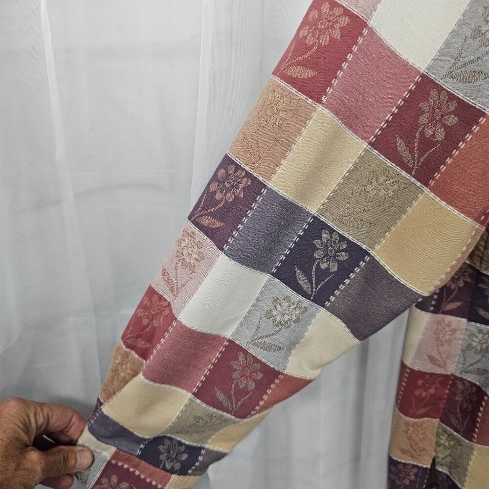 Alfred Dunner Lavender Pink Patchwork Floral Butt… - image 3